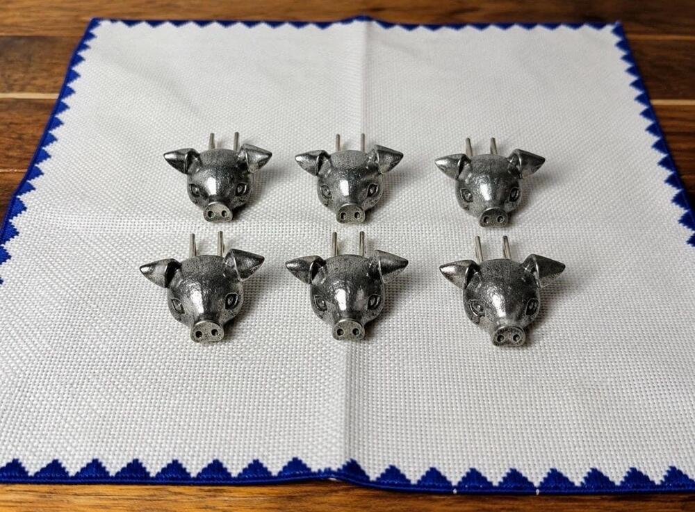 Set of 6 Metzke Pewter Pig Corn Cob Holders (1977) – Farmhouse Accessories